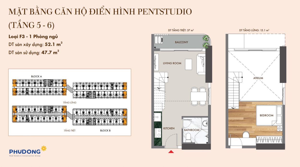 Căn Hộ Pentstudio F3 1pn